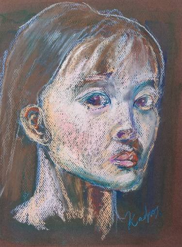 Original Portraiture People Drawing by Kaeko Nakagawa