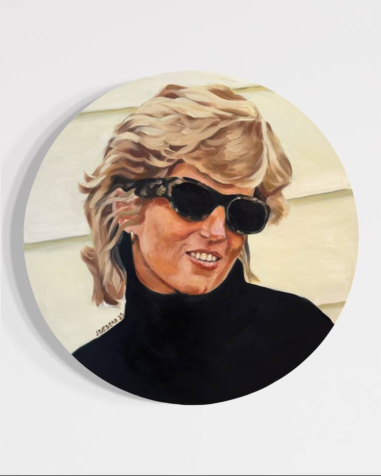 Original Famous Painting by Jane Dedear  Realism Art on Hardboard  Princess Diana 1