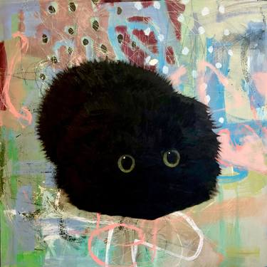 Untitled (black cat on abstraction #4) thumb