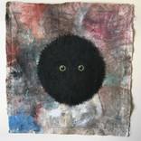 Untitled (black cat on abstraction #2) by John Geary