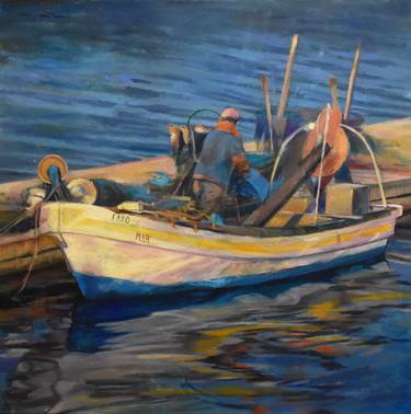 Original Fine Art Boat Painting by Sarah Kaiser-Amaral 