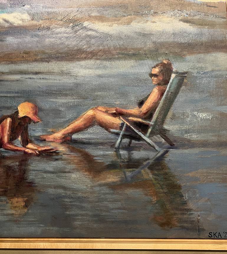 Original Figurative Beach Painting by Sarah Kaiser-Amaral 