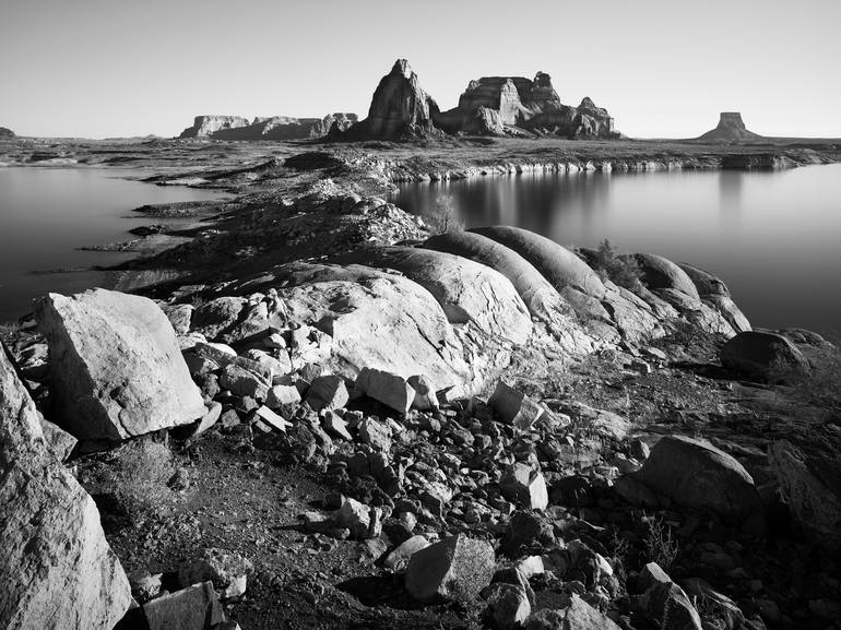 Original Landscape Printmaking by Jeffrey Puckett | Black & White Art on Paper | The Spine - Lake Powell