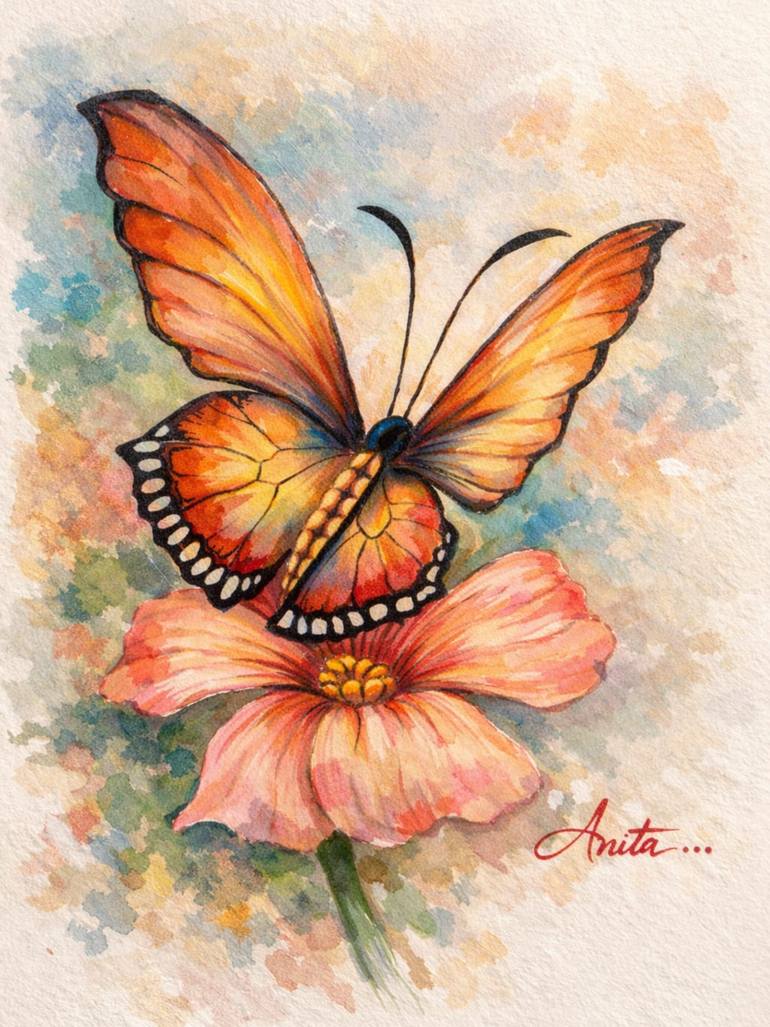 Original Animal Painting by Meghraj Singh | Impressionism Art on Paper | The Monarch of Grace