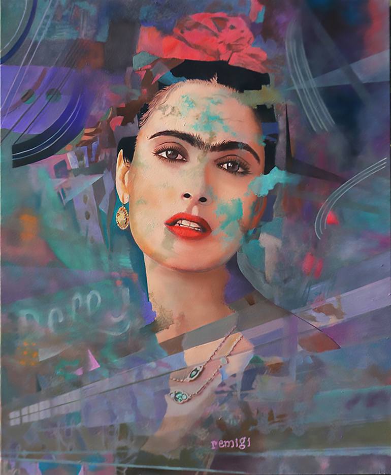 Original Famous Painting by Marcello Remigi  Abstract Expressionism Art on Canvas  Dolly train