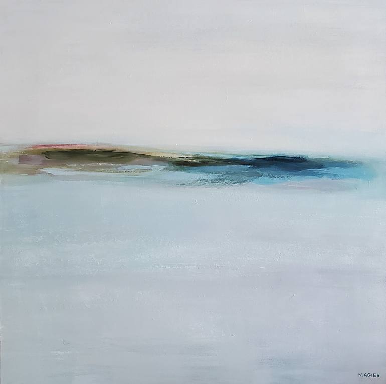 Original Seascape Painting by Magda Magier | Abstract Art on Canvas | Where Light Settles