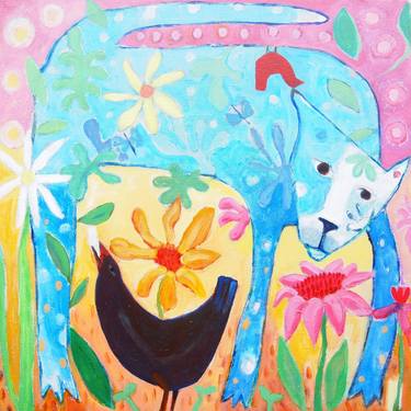 Original Expressionism Dogs Paintings by Colleen Shaw