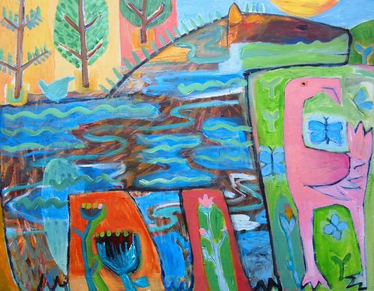 Original Animal Painting by Colleen Shaw | Expressionism Art on Canvas | The little blues