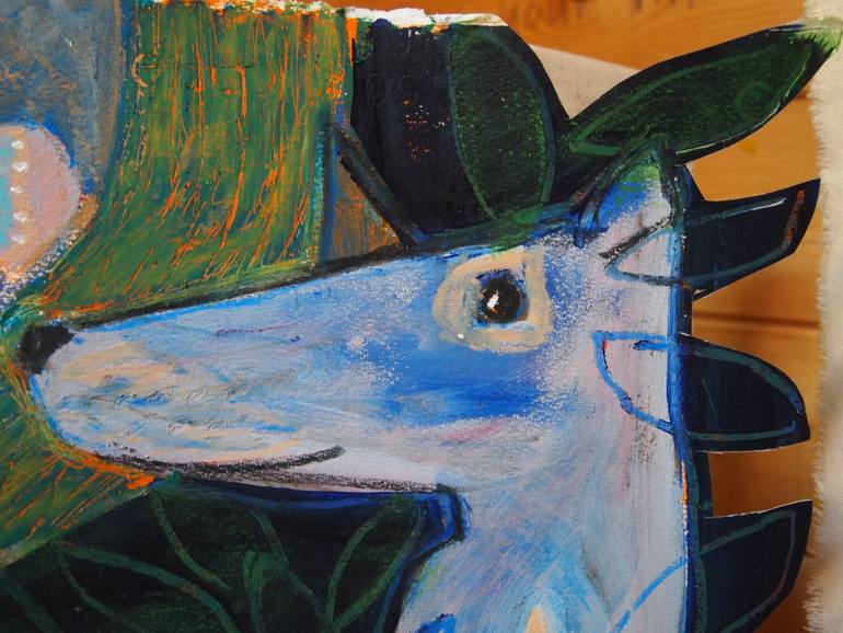 Original Expressionism Animal Painting by Colleen Shaw