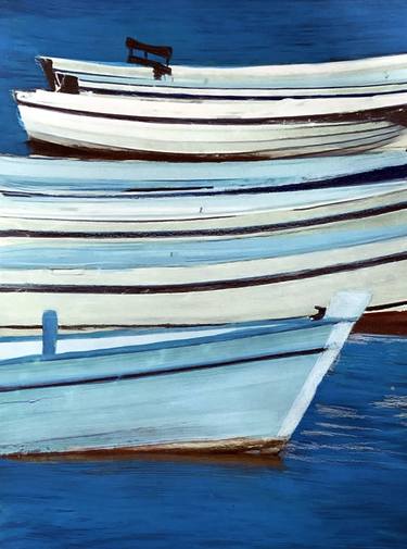 Original Fine Art Boat Paintings by Sinisa Alujevic