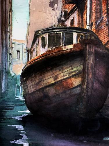 Original Boat Paintings by Sinisa Alujevic