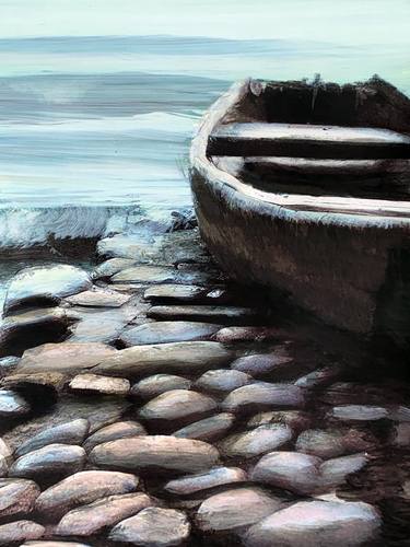 Original Fine Art Boat Paintings by Sinisa Alujevic