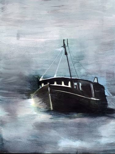 Original Fine Art Boat Paintings by Sinisa Alujevic