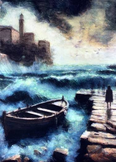 Original Impressionism Seascape Painting by Sinisa Alujevic