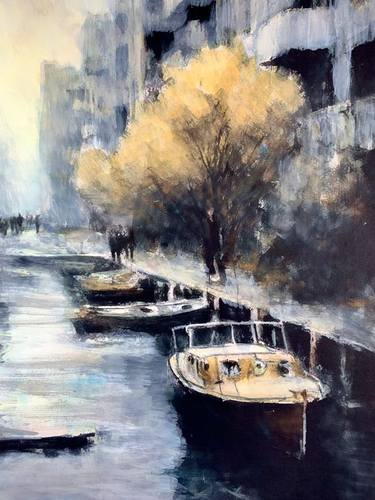 Original Impressionism Boat Paintings by Sinisa Alujevic