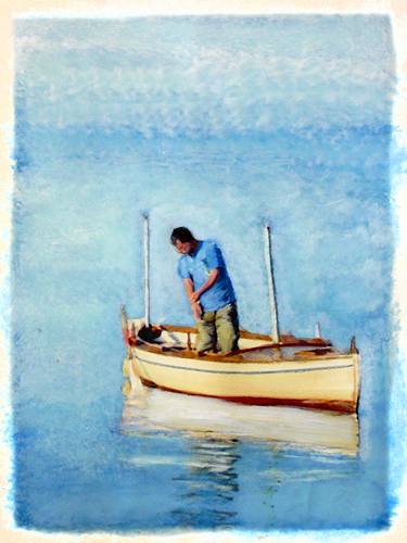 Original Figurative Boat Paintings by Sinisa Alujevic