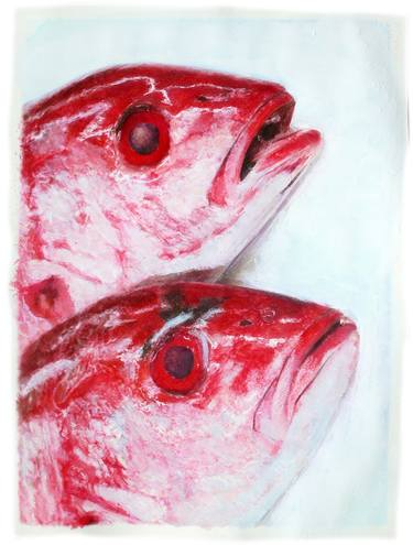 Original Minimalism Fish Paintings by Sinisa Alujevic