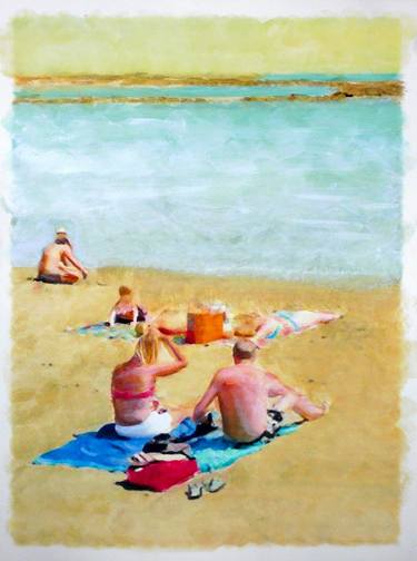 Original Figurative Beach Paintings by Sinisa Alujevic