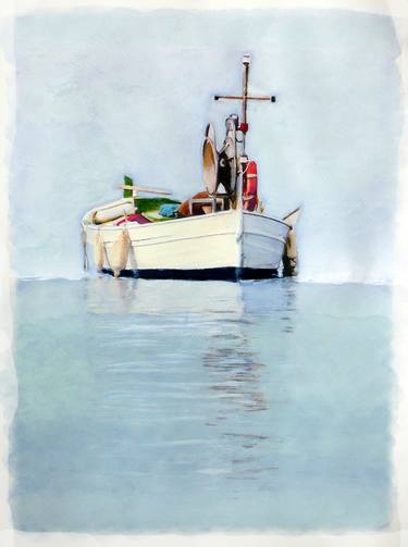 Original Fine Art Boat Paintings by Sinisa Alujevic