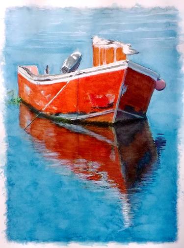 Original Realism Boat Paintings by Sinisa Alujevic