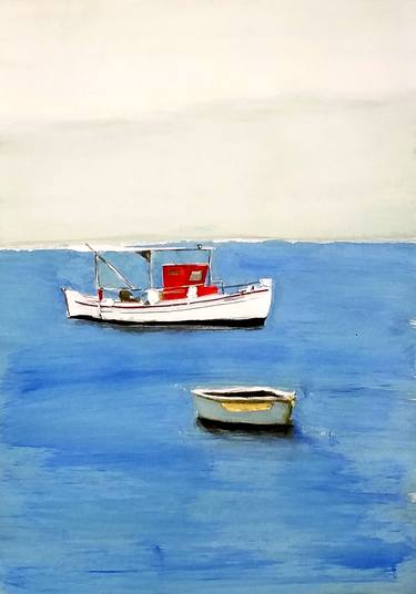 Print of Boat Paintings by Sinisa Alujevic