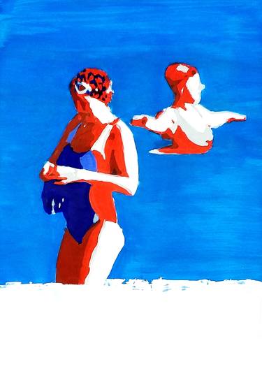 Print of Figurative Beach Paintings by Sinisa Alujevic