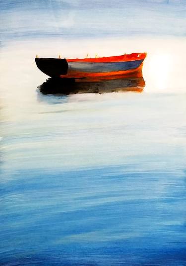 Print of Boat Paintings by Sinisa Alujevic