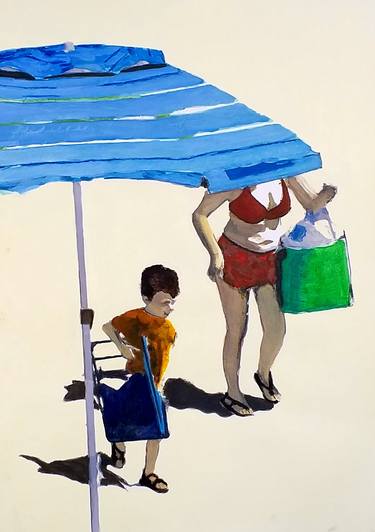 Original Fine Art Beach Paintings by Sinisa Alujevic