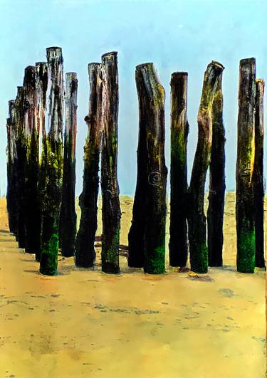 Original Minimalism Beach Paintings by Sinisa Alujevic