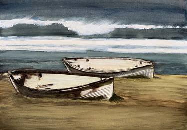 Original Fine Art Boat Paintings by Sinisa Alujevic