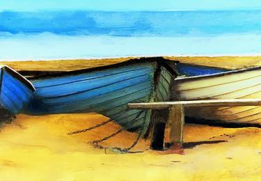 Original Fine Art Beach Paintings by Sinisa Alujevic