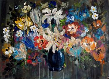 Print of Expressionism Floral Paintings by Sergei Andreev