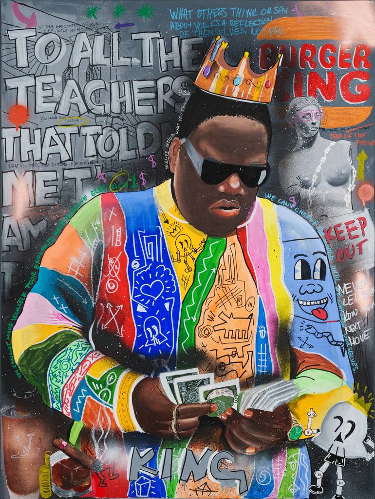 Original Pop CultureCelebrity Painting by Mads Suquet  Pop Art Art on Canvas  BIGGIE