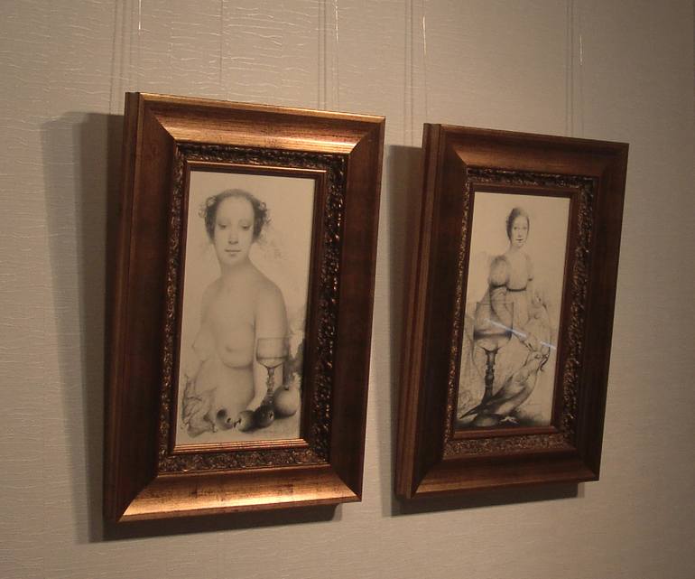 Original Figurative People Drawing by Olga Akasi