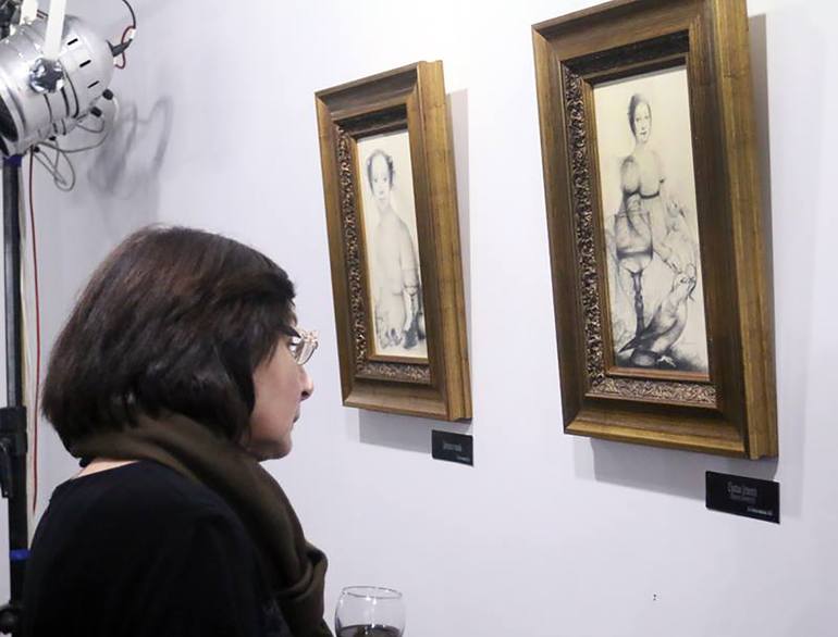 Original Figurative People Drawing by Olga Akasi