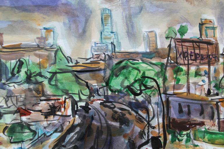 Original Expressionism Cities Painting by Steven Thomas Higgins