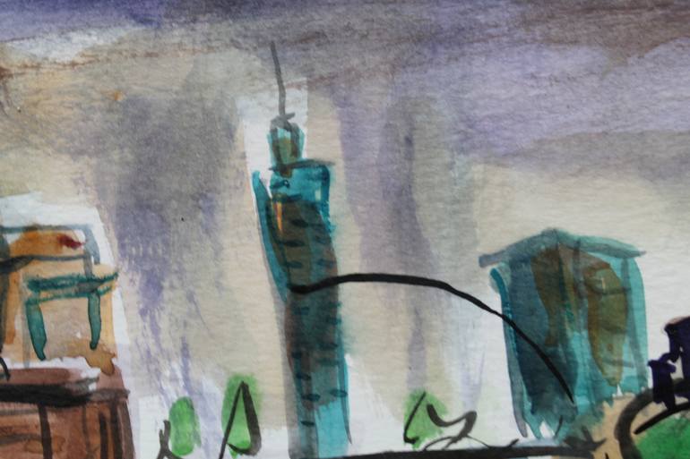 Original Expressionism Cities Painting by Steven Thomas Higgins