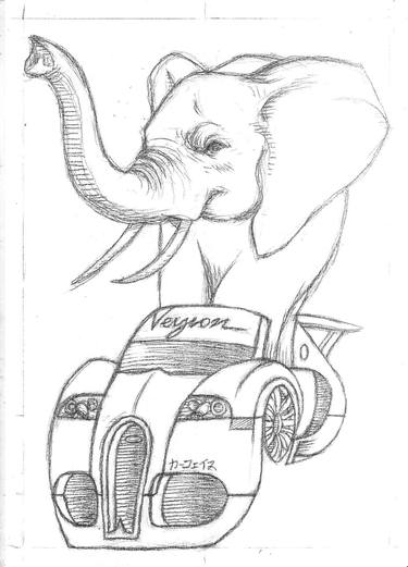Original Surrealism Animal Drawings by Carface カーフェイス