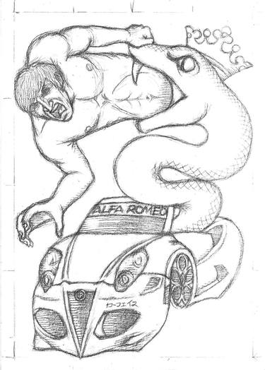 Original Surrealism Car Drawings by Carface カーフェイス