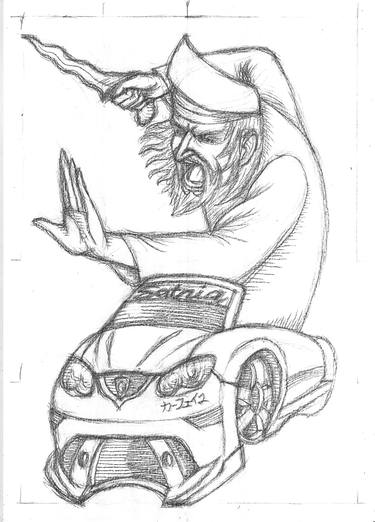Original Surrealism Car Drawings by Carface カーフェイス