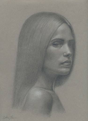 Original Figurative Portrait Drawings by Eddie Torres