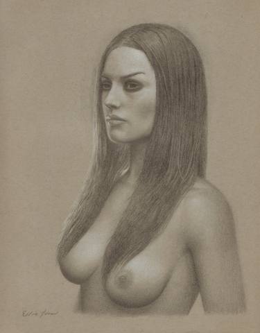 Original Figurative Portrait Drawing by Eddie Torres