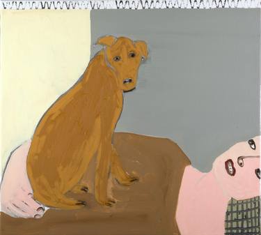 Original Figurative Dogs Paintings by Astrid Oudheusden