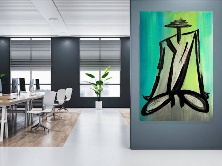 Original Abstract Painting by Ramaz Jinashvili  Illustration Art on Canvas  MEDITATION