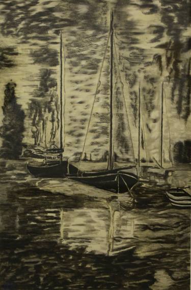 Print of Boat Drawings by Val Resh
