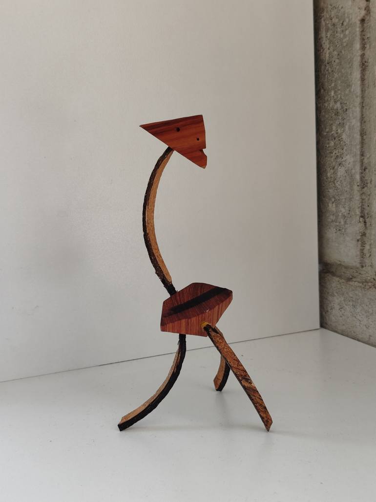 Original Other Sculpture by Edson Luiz Kaminski | Contemporary Art on Wood | TARUKENA - Guardian of the First Step