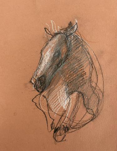 Original Figurative Horse Drawing by Igor Bogojevic