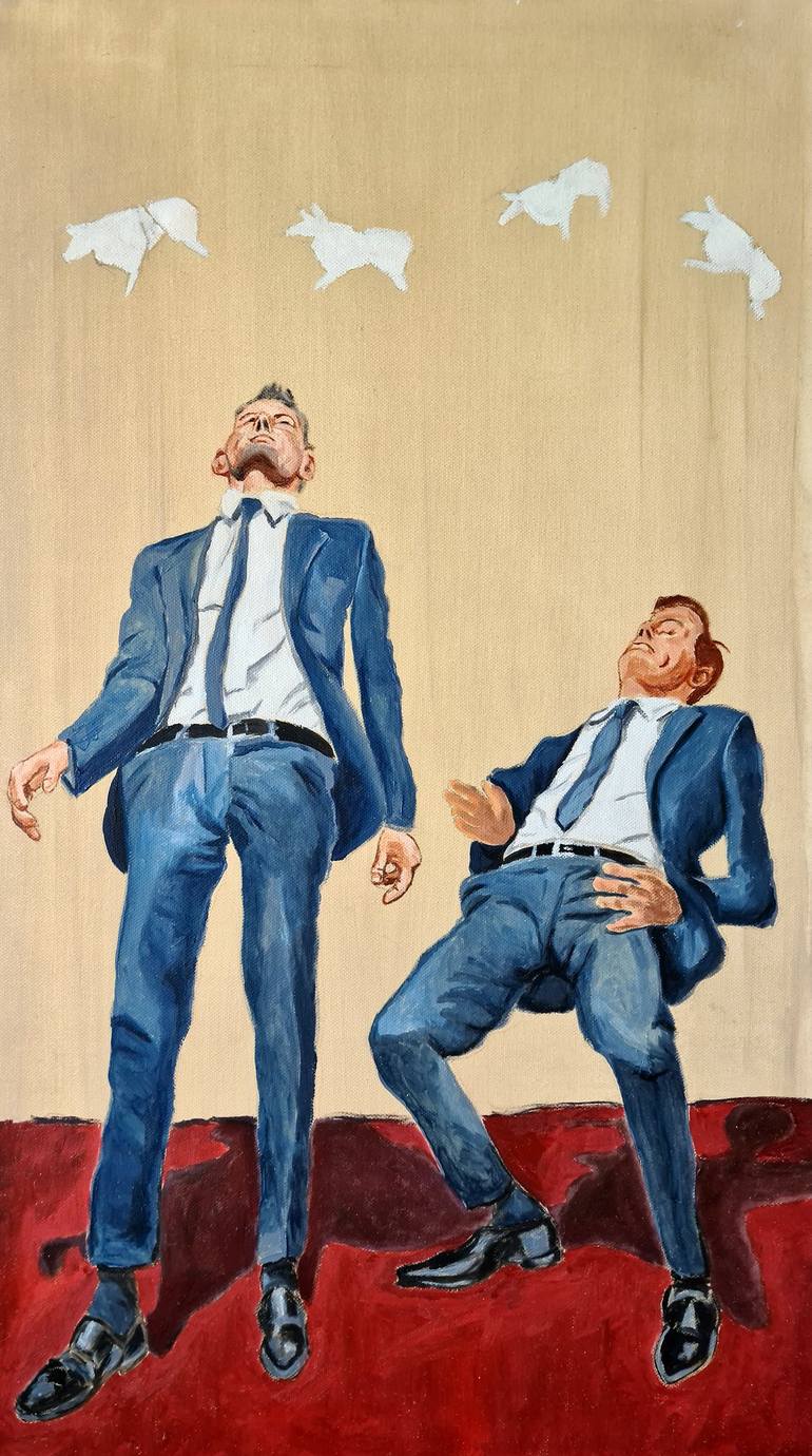 Original Abstract Expressionism People Paintings by Mon Graffito
