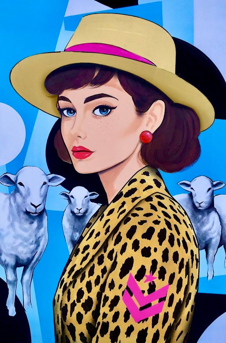 Original Body Painting by Narcis Gironell | Vintage Art on Aluminum | The new fashion farmer III