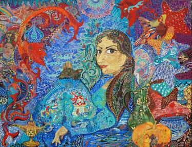 Original Fine Art Women Paintings by Ulviyya Hamzayeva